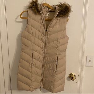 Down Vest with Fur Hood